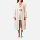 Women's Waffle Lounge Set – Wrap Robe, Shorts, Bralette