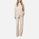 Women's Knit Co-Ord – Wrap-Hem Top, Wide-Leg Trousers