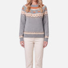 Women's Pumpkin Fair Isle Sweater – Jacquard Knit Yoke