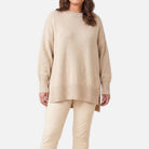 Women's Oversized Sweater – Wool Blend, Side Slits