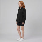 Paloma oversized half-zip sweatshirt in charcoal on model