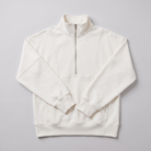 Paloma oversized half-zip sweatshirt in cream, flat lay product shot