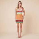 Blythe knitted colour block beach cover up — front
