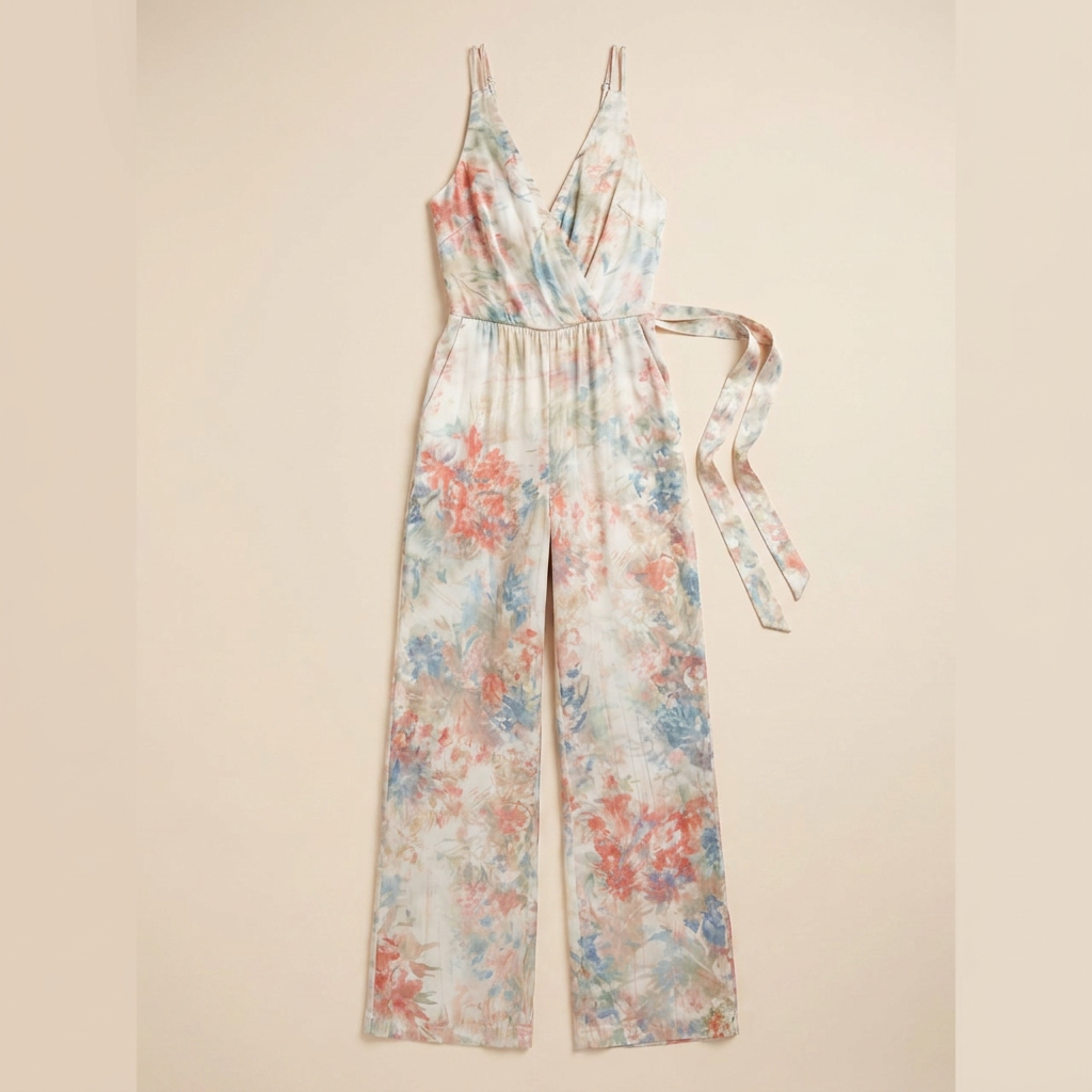 Bora Satin Jumpsuit — flat-lay