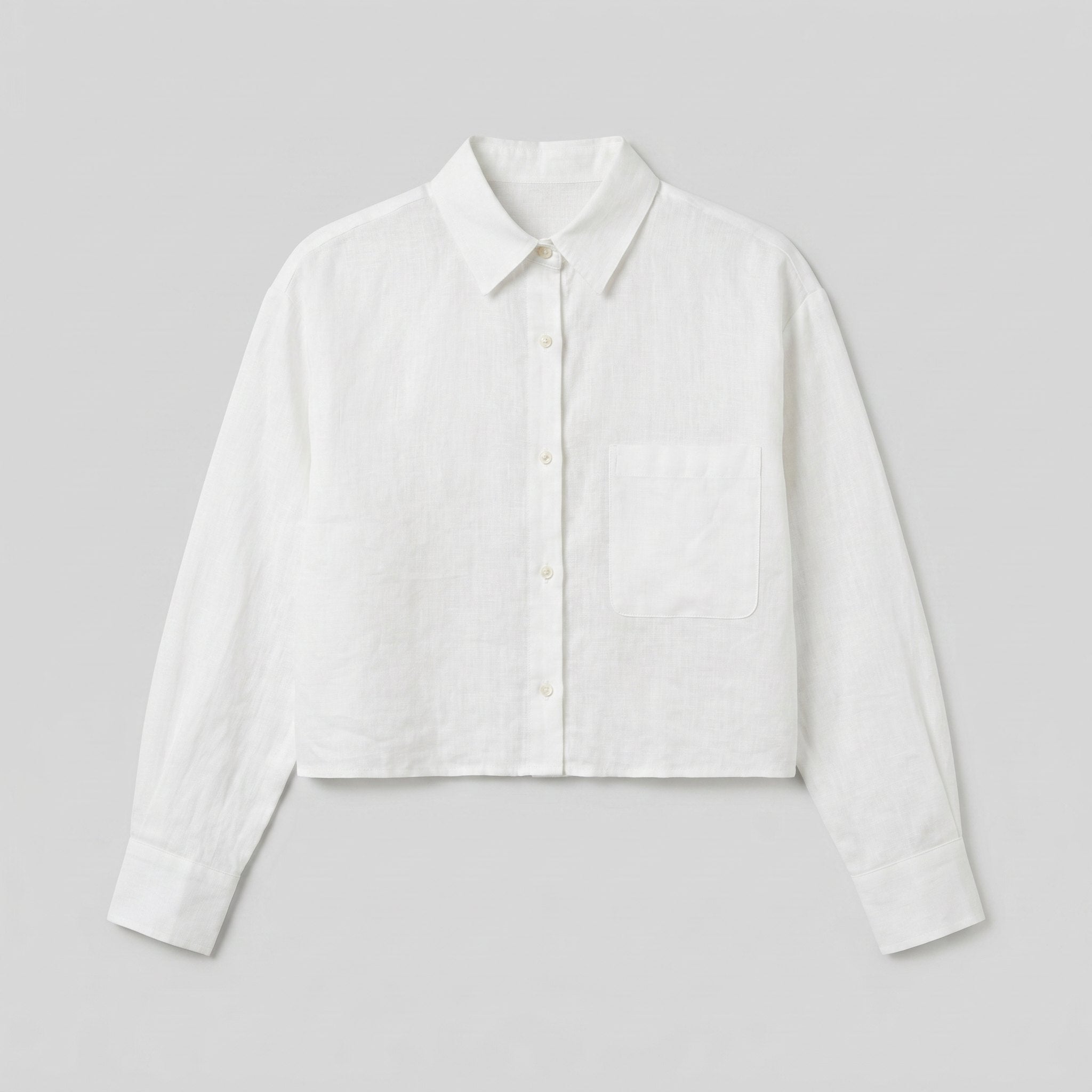 White linen shirt product detail - Cleo Women's Shirt
