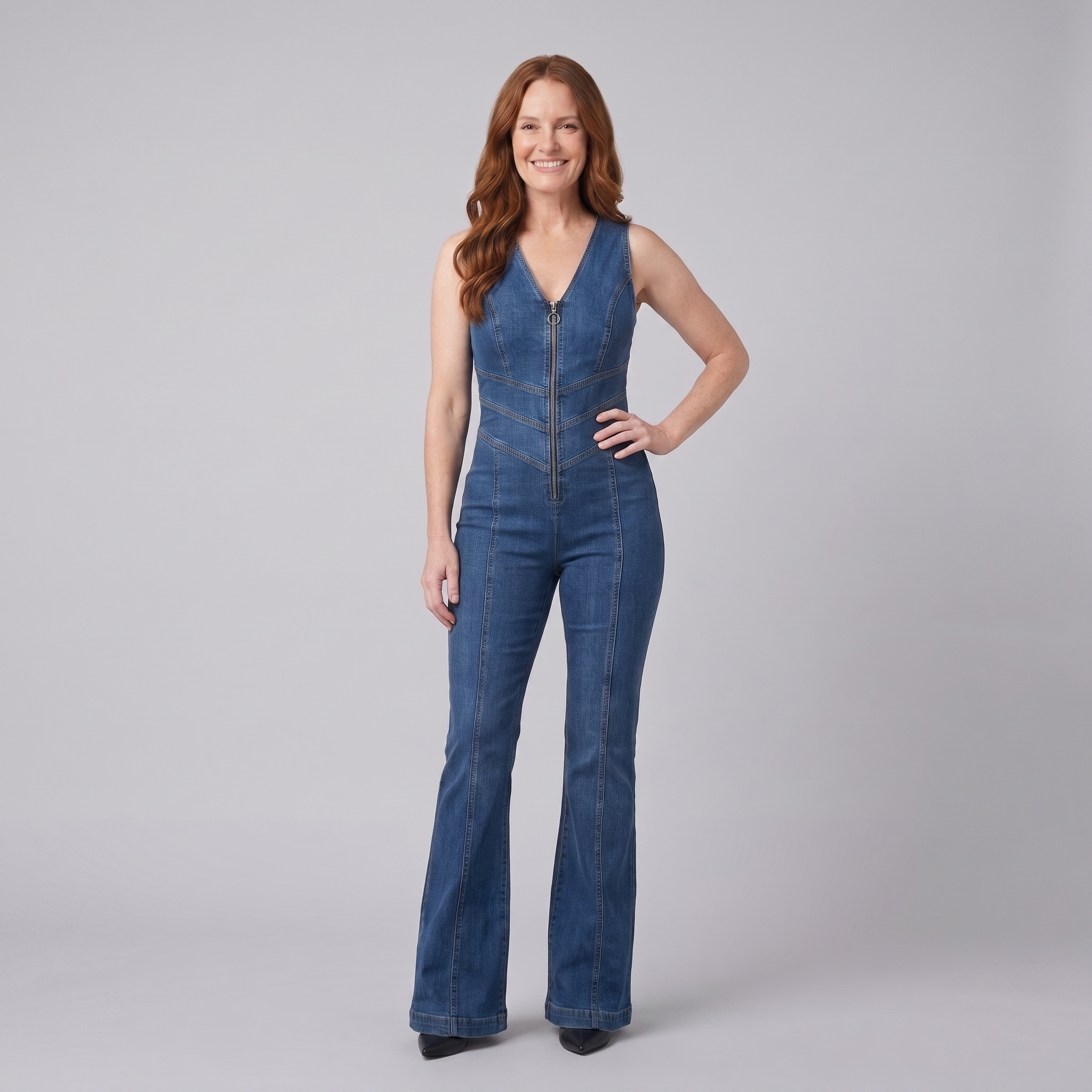 Dara Denim Jumpsuit — front