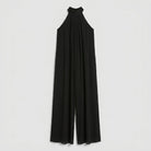 Black halter neck wide leg jumpsuit product flat-lay - Pamela Boutique