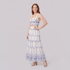 Pinta ivory broderie skirt set - three-quarter side view