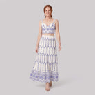 Pinta ivory broderie skirt set - walking view