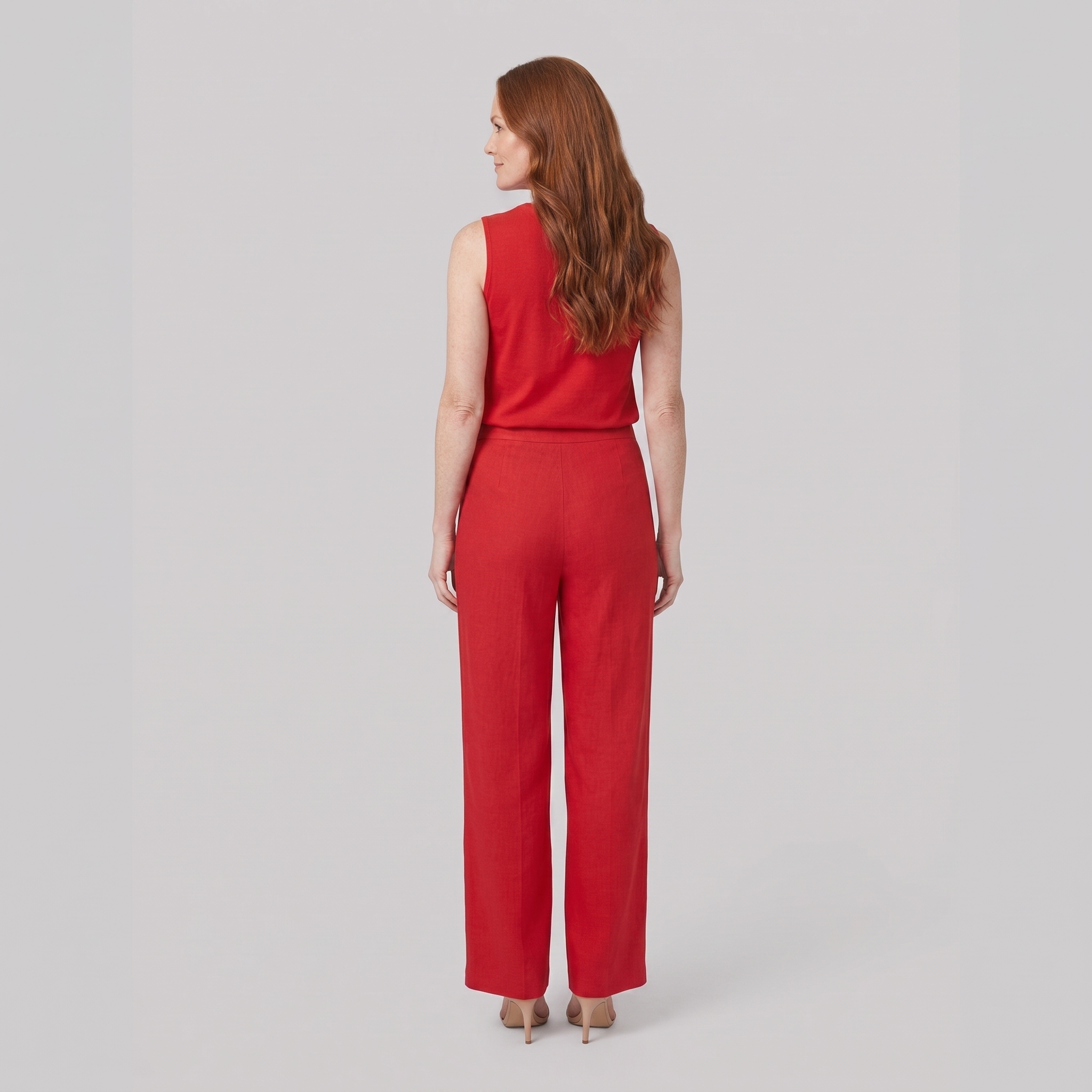 Raya red tailored pants — back