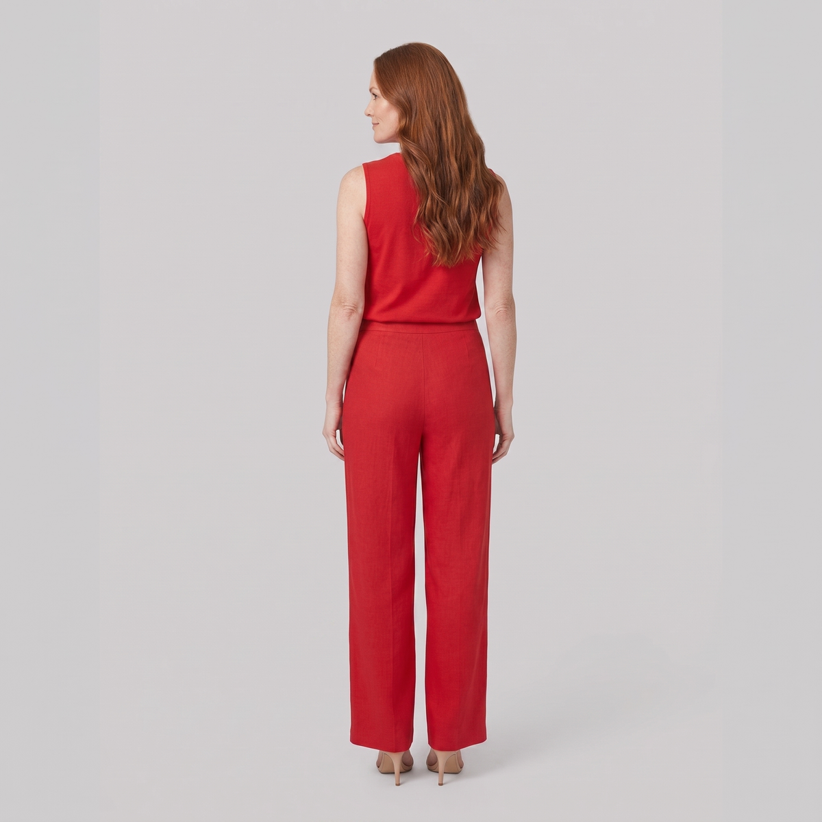 Raya red tailored pants — back
