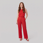 Raya red tailored pants — front
