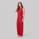 Raya red tailored pants — side