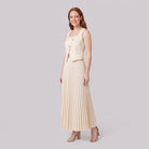 Sera Chic cream two-piece set, three-quarter side view