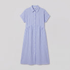 Sierra striped seersucker shirt dress flat lay detail