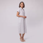 Sierra white striped seersucker shirt dress