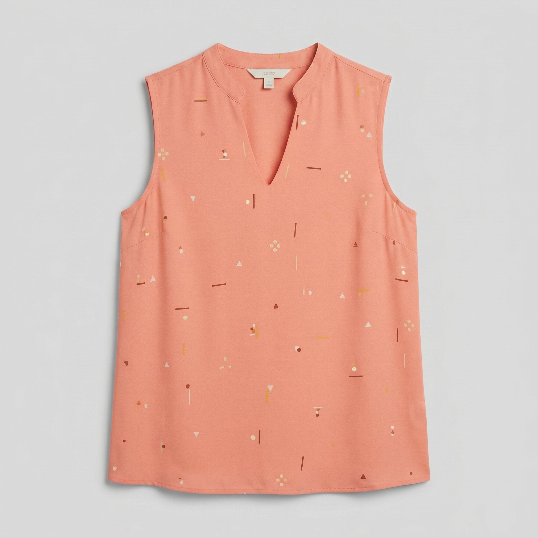 Pamela Boutique peach sleeveless V-neck blouse, product detail