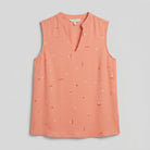Pamela Boutique peach sleeveless V-neck blouse, product detail