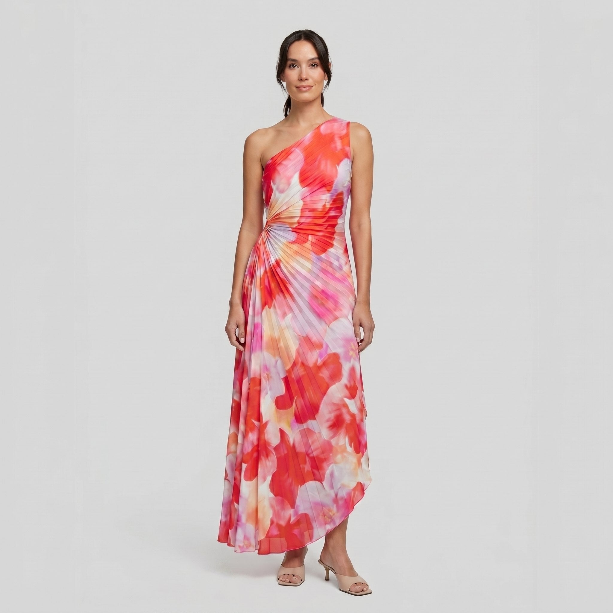 Model wearing floral midi dress full length - Taya Midi Dress