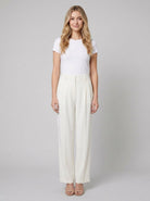 Wide-leg work trousers with a high waist, view 2