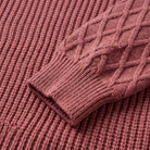 Amalie ribbed pullover fabric detail, rib knit and diamond stitch close-up