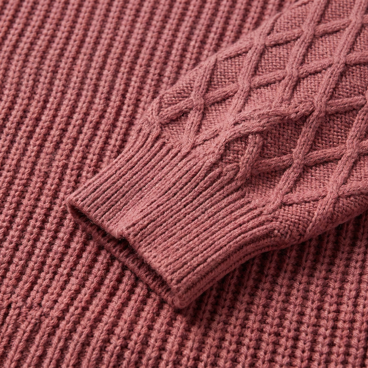 Amalie ribbed pullover fabric detail, rib knit and diamond stitch close-up
