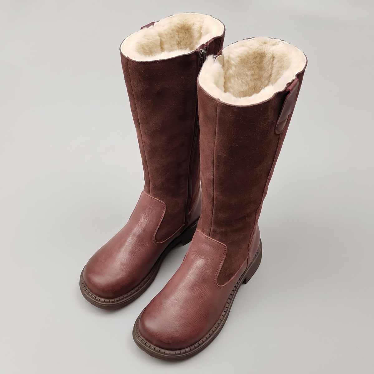 Knee-high riding boots with a wool-blend lining, view 5