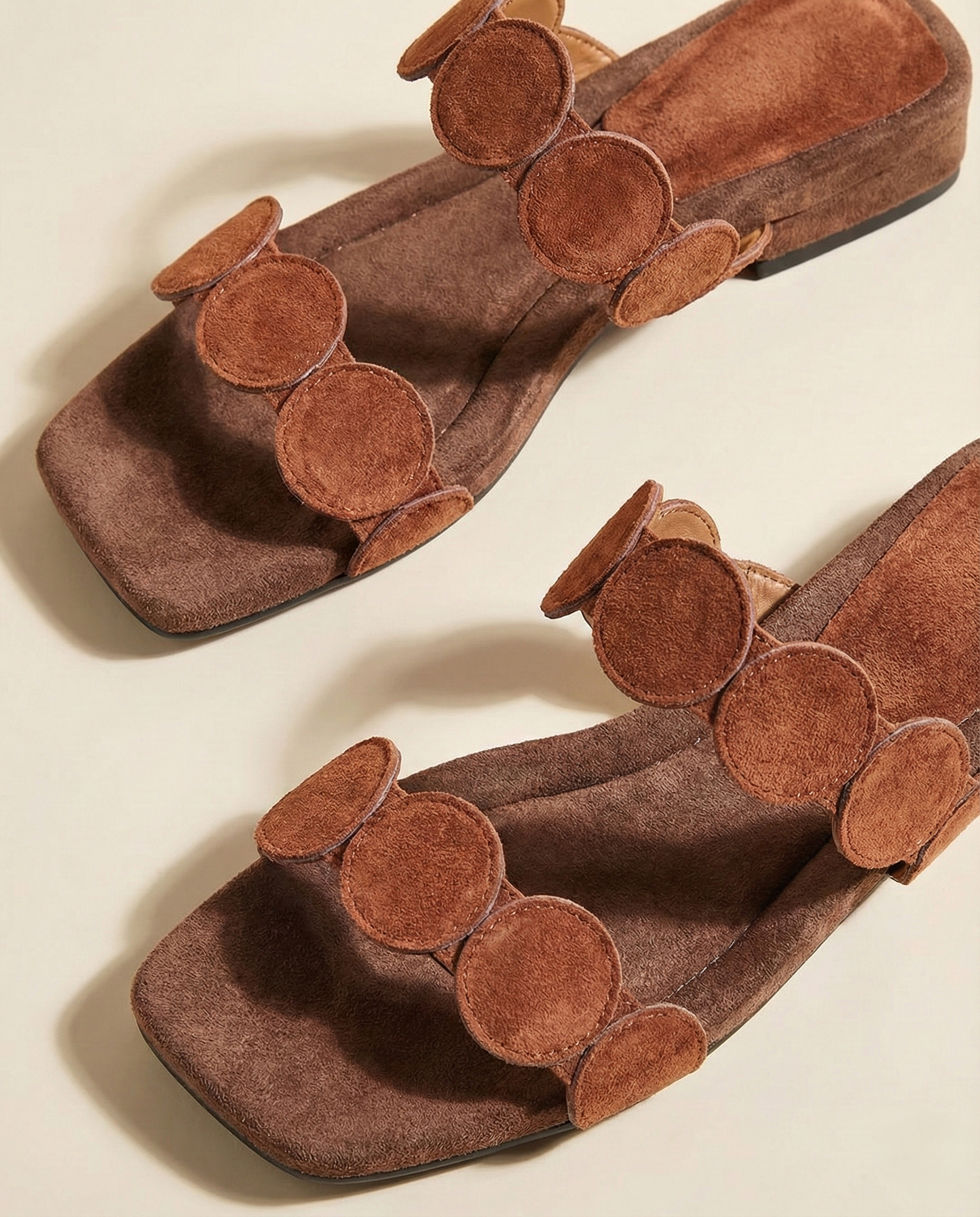 Croc-embossed mule with a suede-touch finish, view 3