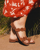 Croc-embossed mule with a suede-touch finish, view 6