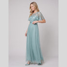 Maxi dress with a sequin bodice, tulle skirt and short sleeves, view 4