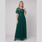 Maxi dress with a sequin bodice, tulle skirt and short sleeves, view 6