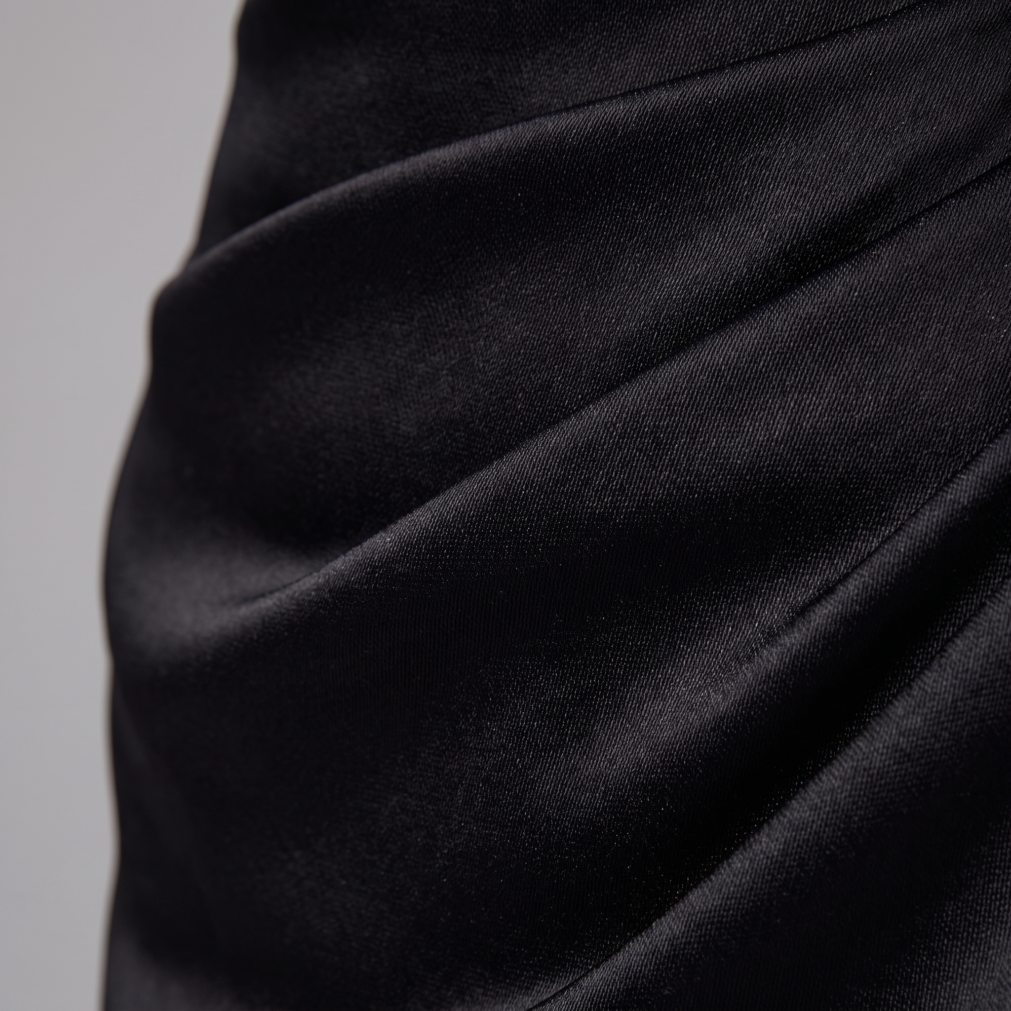 Black one-shoulder evening gown with a side slit, view 6
