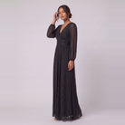 Brym black glitter gown, three-quarter view