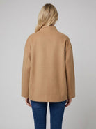 Oversized short coat with a double-breasted front, view 3