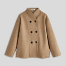 Oversized short coat with a double-breasted front, view 4