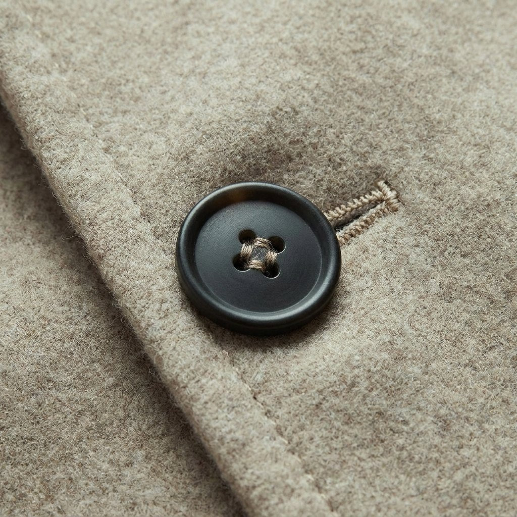Oversized short coat with a double-breasted front, view 5