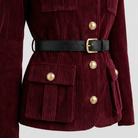 Fine vertical wale corduroy flare trousers, view 5