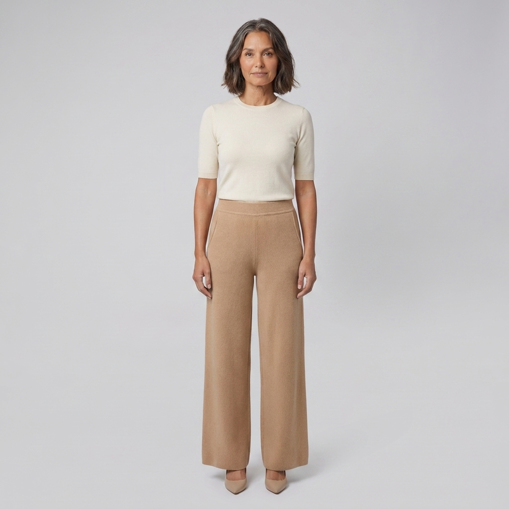 High-waisted brushed soft trousers, view 10