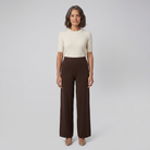 High-waisted brushed soft trousers, view 11