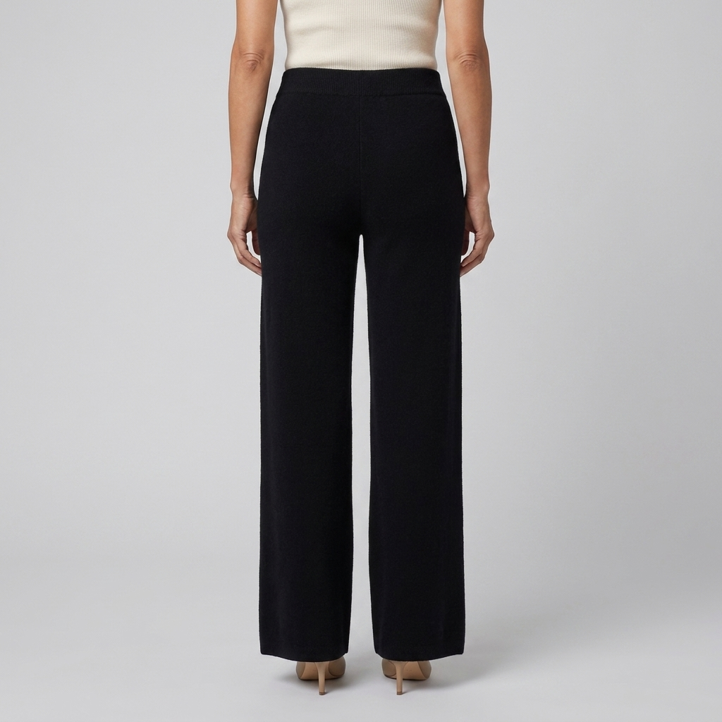 High-waisted brushed soft trousers, view 5