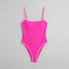 One-piece swimming costume with contrast neckline, view 5