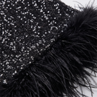 Sequin embellished midi dress with a feather hem, view 6