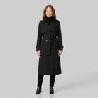 Belted maxi trench coat for women, view 10