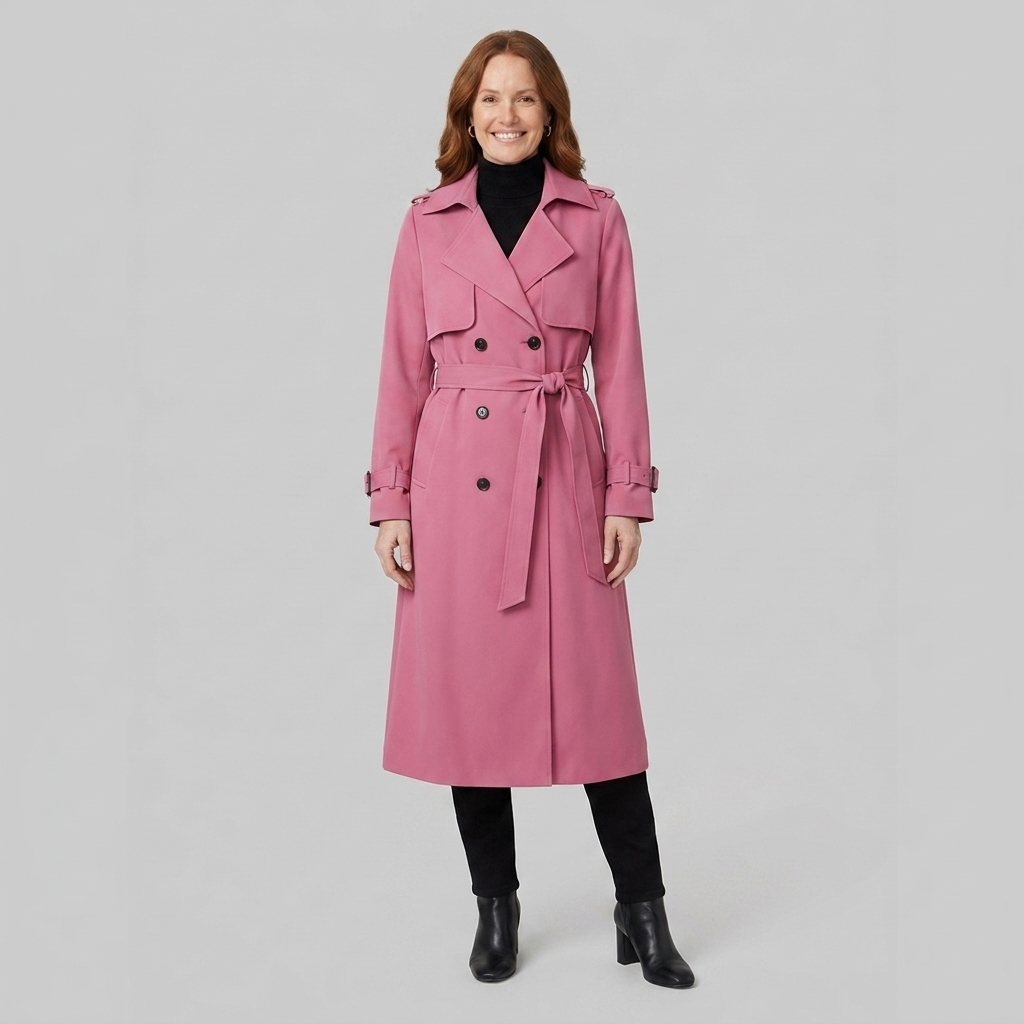 Double breasted belted trench coat, view 11