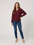 Quilted half-zip top in soft jersey with a stand collar, view 5