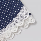 Close-up of the white scalloped lace collar on the Ellery mini dress