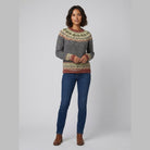 Fair Isle jumper in a wool blend with a patterned yoke, view 1