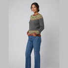 Fair Isle jumper in a wool blend with a patterned yoke, view 2
