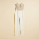 White corset jumpsuit, view 5
