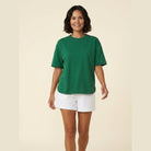 Curved hem detail on the oversized t-shirt, view 3